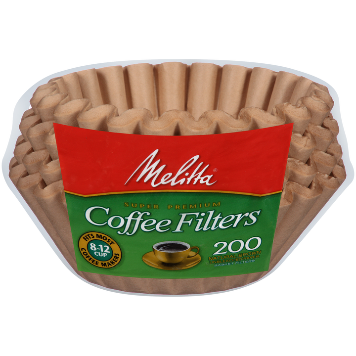 8-12 Cup Melitta Basket Filter Paper Natural Brown - 200 Count